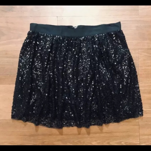 J Crew Starry Night Black Sequin Mini Skirt 6 S - Picture 2 of 5